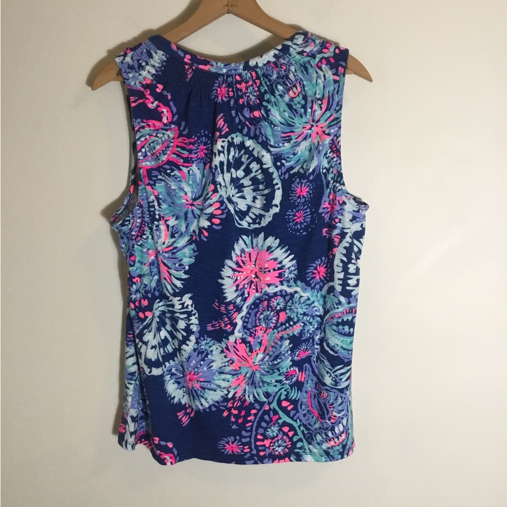 Lilly Pulitzer Blue and Pink Floral Tank Top - Picture 3 of 7